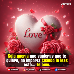 Composición romántica centralizada en un gran cojín blanco en forma de corazón con la palabra "Love" escrita en letras rojas elegantes, adornado con un lazo y rodeado de rosas rojas detalladas sobre un fondo rosa con destellos brillantes.