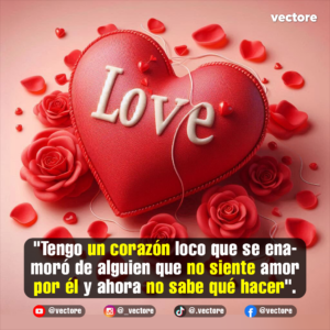 Diseño en 3D de un gran corazón rojo con textura de cuero que tiene la palabra "Love" escrita en relieve blanco, rodeado de varias rosas rojas de diferentes tamaños sobre un fondo rosa suave.