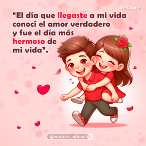 Ilustración infantil en estilo chibi de un niño corriendo alegremente mientras lleva a una niña a la espalda en un tierno "piggyback ride", ambos vestidos con camisas rojas.